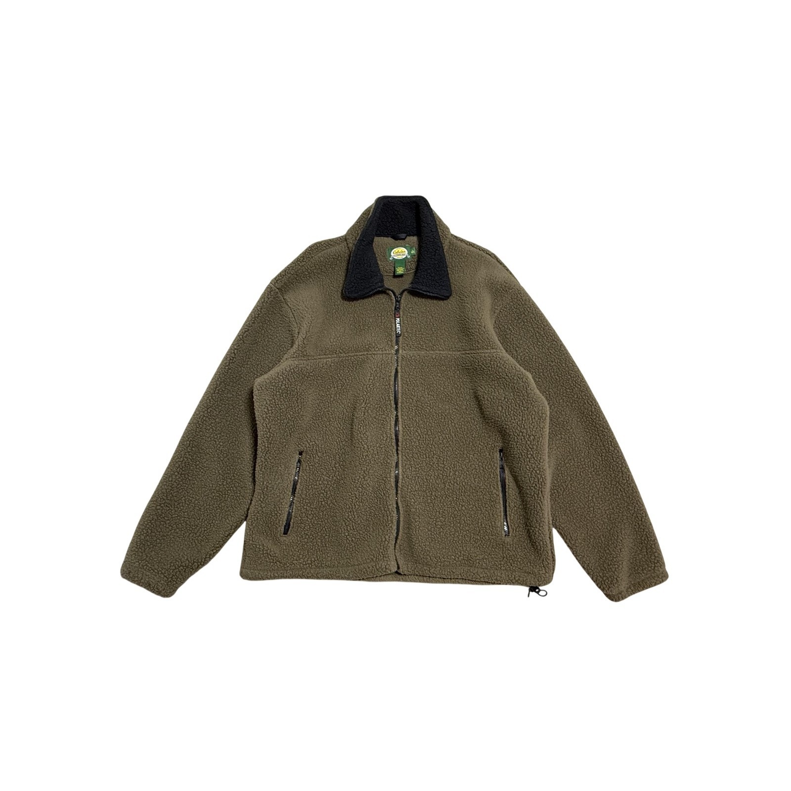 Cabela's Jacket Mens Large Brown Fleece Full Zip Polartec Made Usa Outdoor